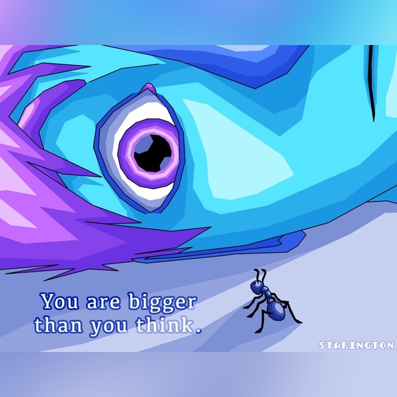 Inspirational quote original holographic artwork by Starington. Small. - Picture 3 of 4